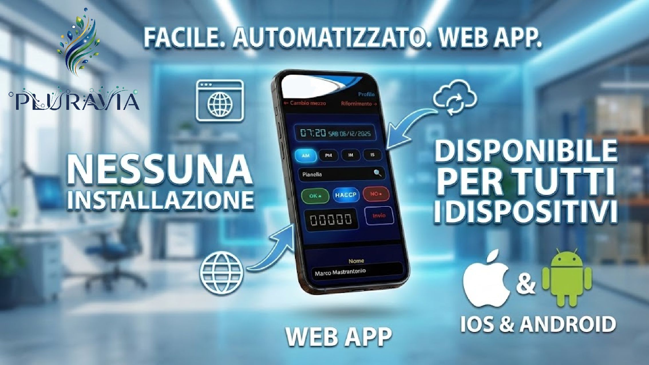 Illustrazione della web app PLURAVIA utilizzabile tramite browser